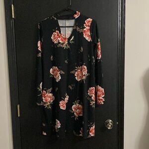 Floral Black Dress